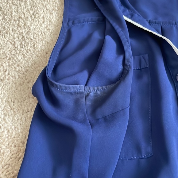 Navy blue with white detail button down from Express - Picture 4 of 7